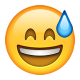 Grinning Face with Sweat, the design in this release