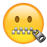 Zipper-Mouth Face as drawn by Apple in iOS 9.1