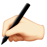 Writing Hand: Light Skin Tone, the design in this release