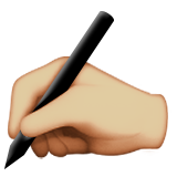 Writing Hand: Medium-Light Skin Tone, the design in this release