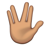 Vulcan Salute: Medium Skin Tone, the previous design