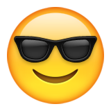 Smiling Face with Sunglasses as drawn by Apple in iOS 9.3