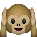 Hear-No-Evil Monkey as drawn by Apple in iOS 9.3
