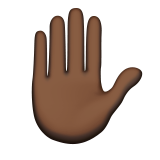 Raised Hand: Dark Skin Tone, the previous design