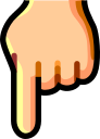 Backhand Index Pointing Down, the design in this release