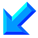 Down-Left Arrow as drawn by au by KDDI in Type D 3