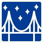 bridge at night as rendered by au by KDDI