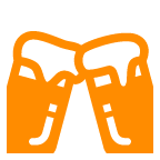 clinking beer mugs as rendered by au by KDDI