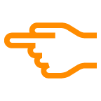 nach links weisender Zeigefinger as rendered by au by KDDI