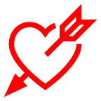 heart with arrow as rendered by au by KDDI