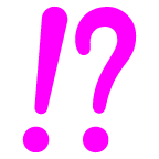 exclamation question mark as rendered by au by KDDI