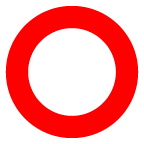 hollow red circle as rendered by au by KDDI