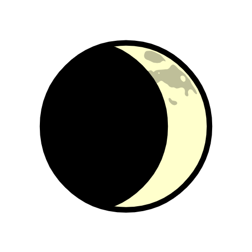 waxing crescent moon as rendered by Catrinity