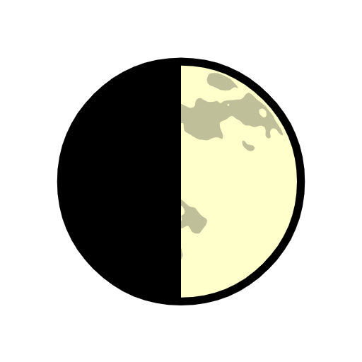 first quarter moon as rendered by Catrinity