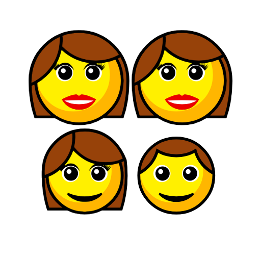 family: woman, woman, girl, boy as rendered by Catrinity