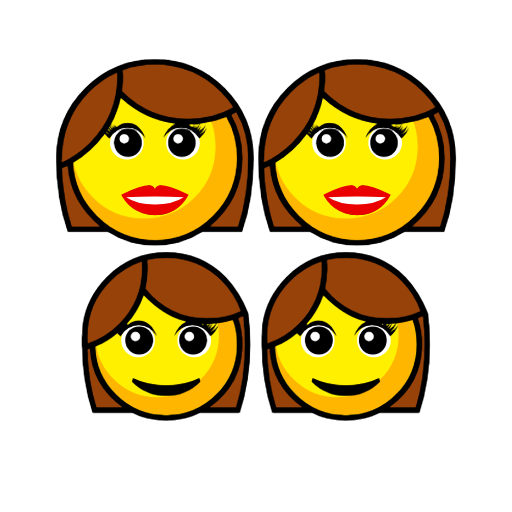 family: woman, woman, girl, girl as rendered by Catrinity