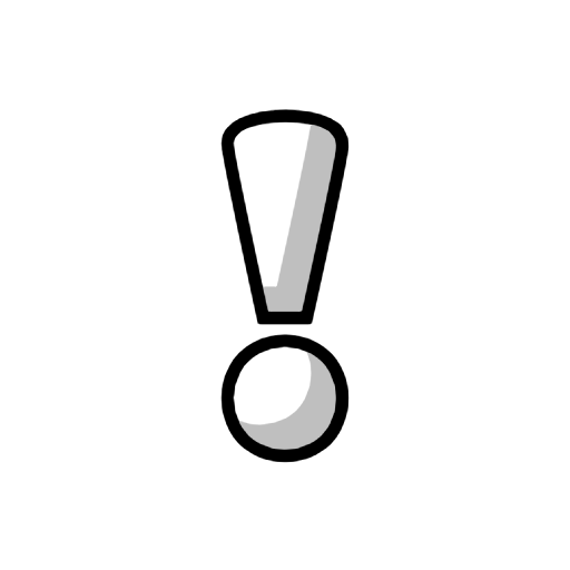 white exclamation mark as rendered by Catrinity