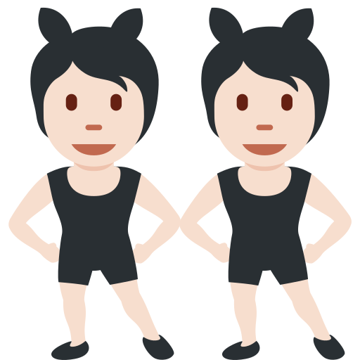 people with bunny ears: light skin tone as rendered by Discord