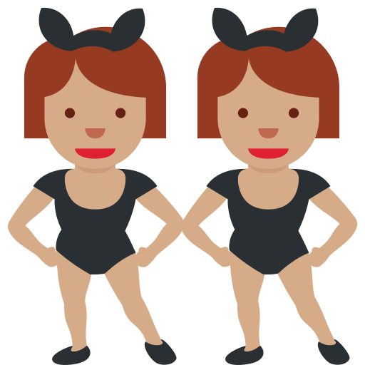 women with bunny ears: medium skin tone as rendered by Discord
