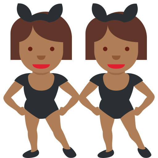 women with bunny ears: medium-dark skin tone as rendered by Discord