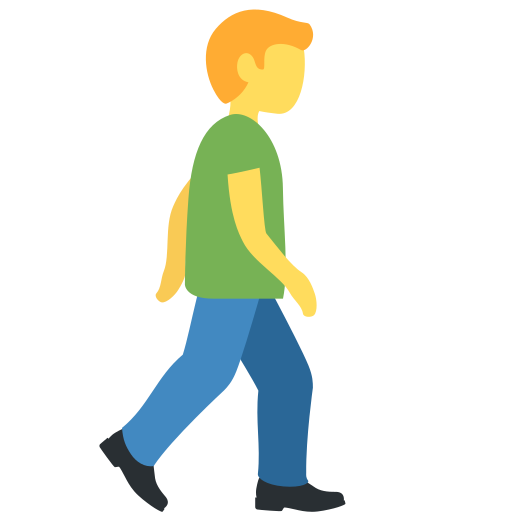 man walking: facing right as rendered by Discord