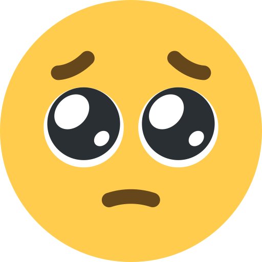 Pleading Face as drawn by Discord in 17.0.1
