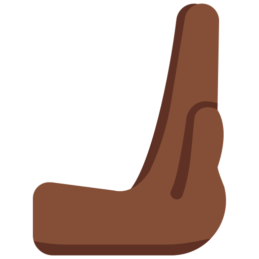 rightwards pushing hand: dark skin tone as rendered by Discord