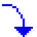 Right Arrow Curving Down as drawn by DoCoMo in 2002