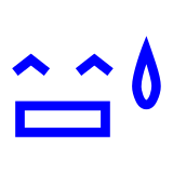 Grinning Face with Sweat as drawn by DoCoMo in 2013