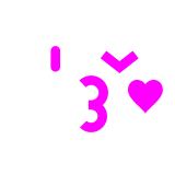 face blowing a kiss as rendered by DoCoMo