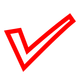 check mark button as rendered by DoCoMo