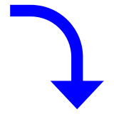 Right Arrow Curving Down as drawn by DoCoMo in 2013