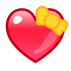 리본 달린 하트 as drawn by emojidex in 1.0.14