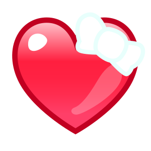 리본 달린 하트 as drawn by emojidex in 1.0.19