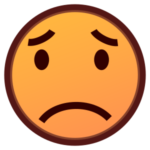 Worried Face as drawn by emojidex in 1.0.19