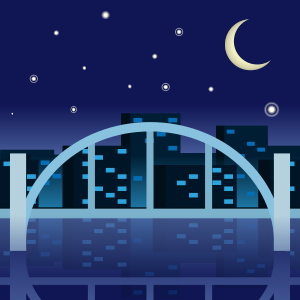 Bridge at Night as drawn by emojidex in 1.0.22