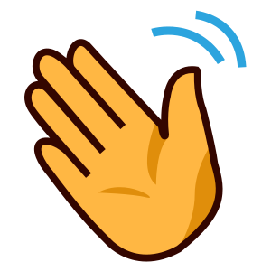 Waving Hand as drawn by emojidex in 1.0.22