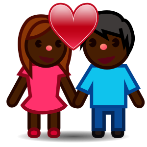 Woman and Man Holding Hands: Dark Skin Tone, the previous design