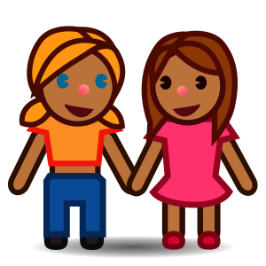 Women Holding Hands: Medium-Dark Skin Tone, the previous design