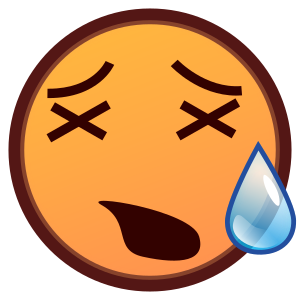 Tired Face as drawn by emojidex in 1.0.22