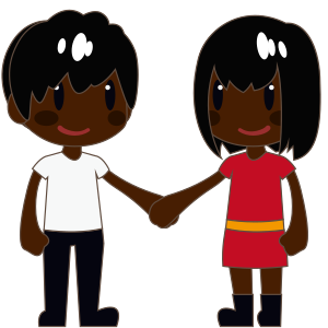 Woman and Man Holding Hands: Dark Skin Tone, the design in this release