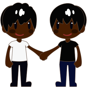 Men Holding Hands: Dark Skin Tone, the design in this release