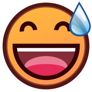 Grinning Face with Sweat, the previous design