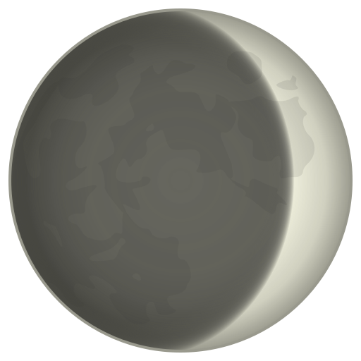 waxing crescent moon as rendered by emojidex