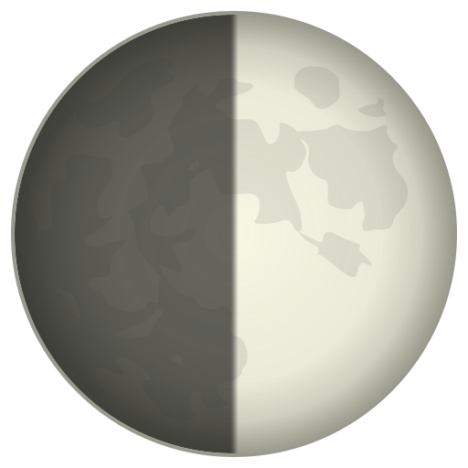 first quarter moon as rendered by emojidex