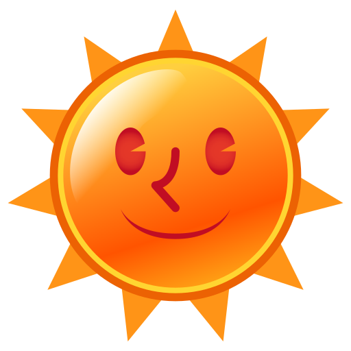 sun with face as rendered by emojidex