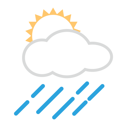 sun behind rain cloud as rendered by emojidex