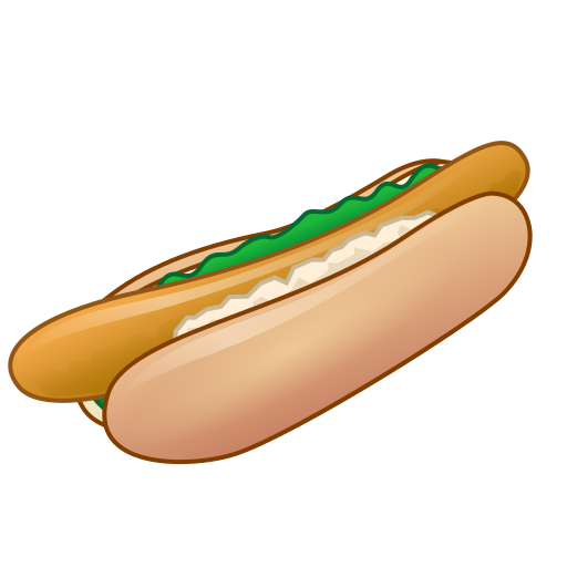 hot dog as rendered by emojidex