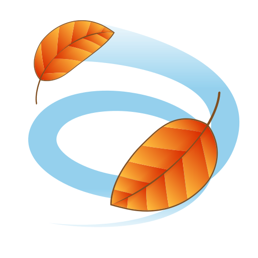 leaf fluttering in wind as rendered by emojidex