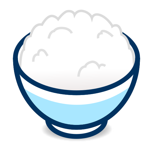 cooked rice as rendered by emojidex